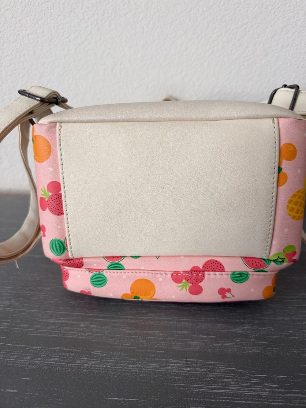 Loungefly Pink Fruit Mickey Ear Mini Backpack with Yellow & Green Accents - Picture 5 of 7
